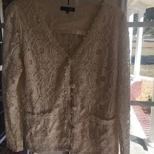 Lace button up top size Large